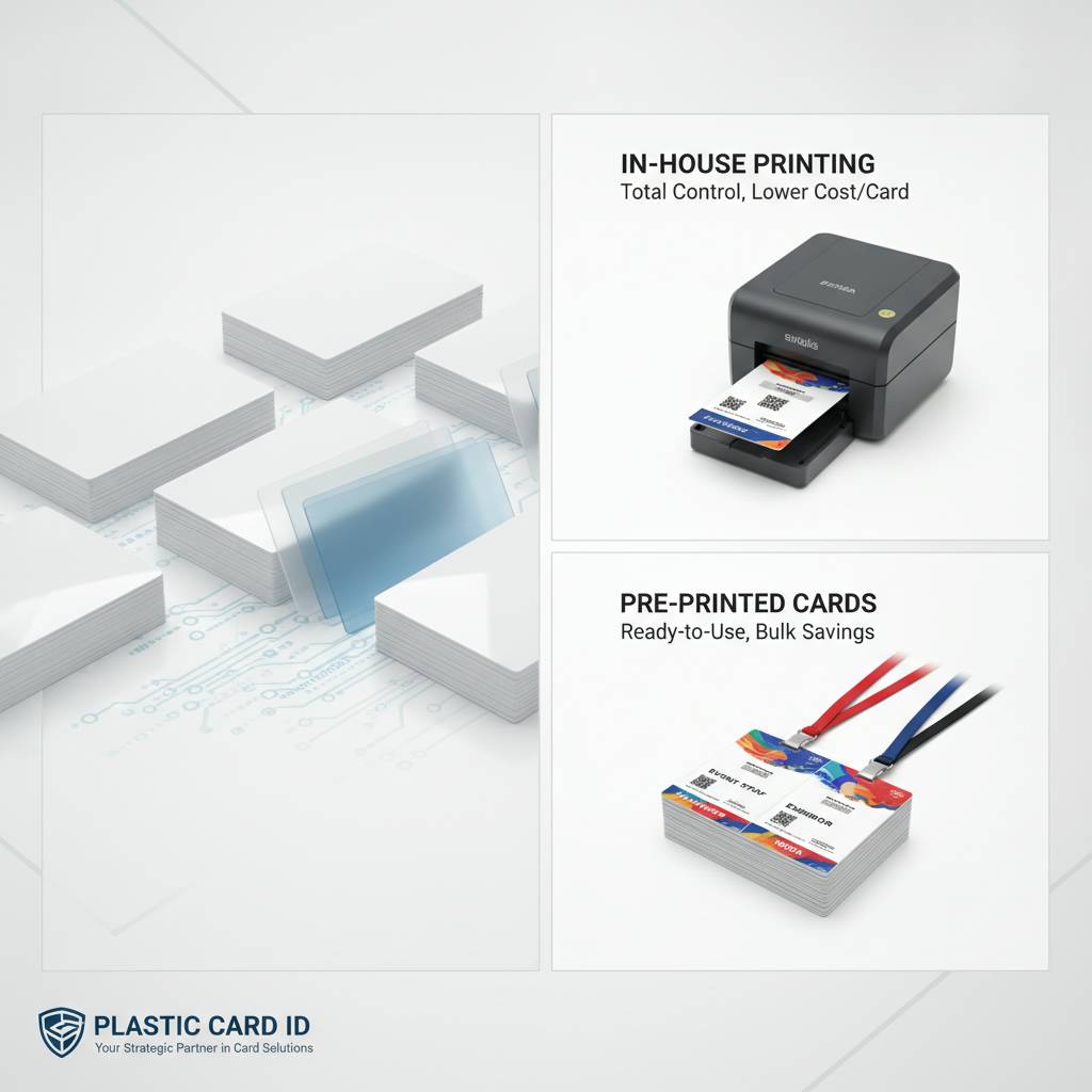 In-House Printing vs. Pre-Printed Cards - Choosing the Right Model